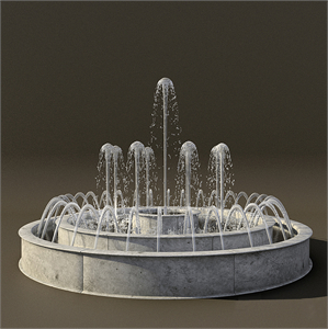 fountains VR / AR / low-poly 3d model